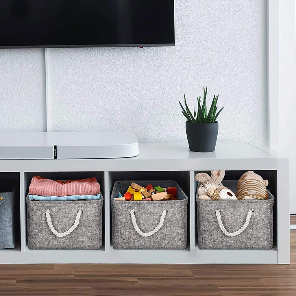 Storage Basket | Eco-Friendly Canvas & EVA | Grey, Multiple Sizes