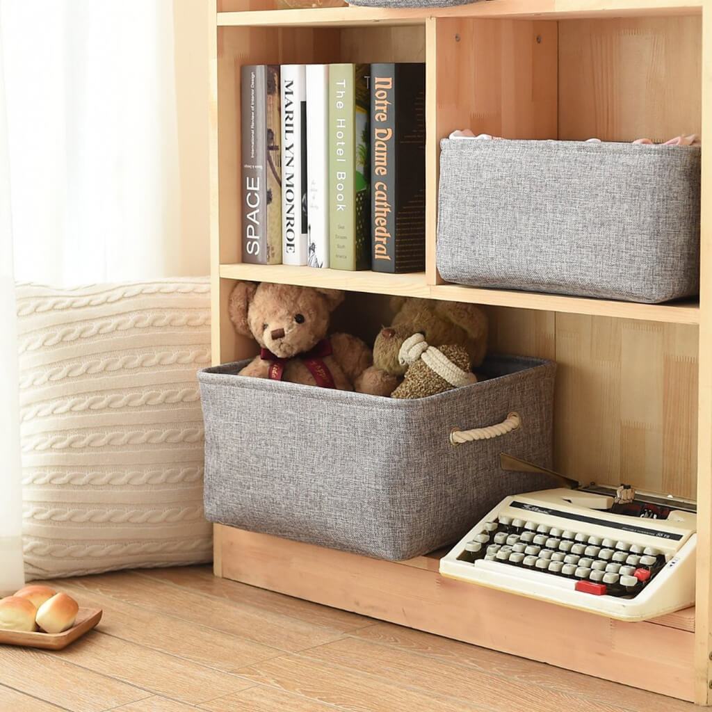 Grey Toy Storage Box | Eco-Friendly Canvas & EVA | Multiple Sizes Available