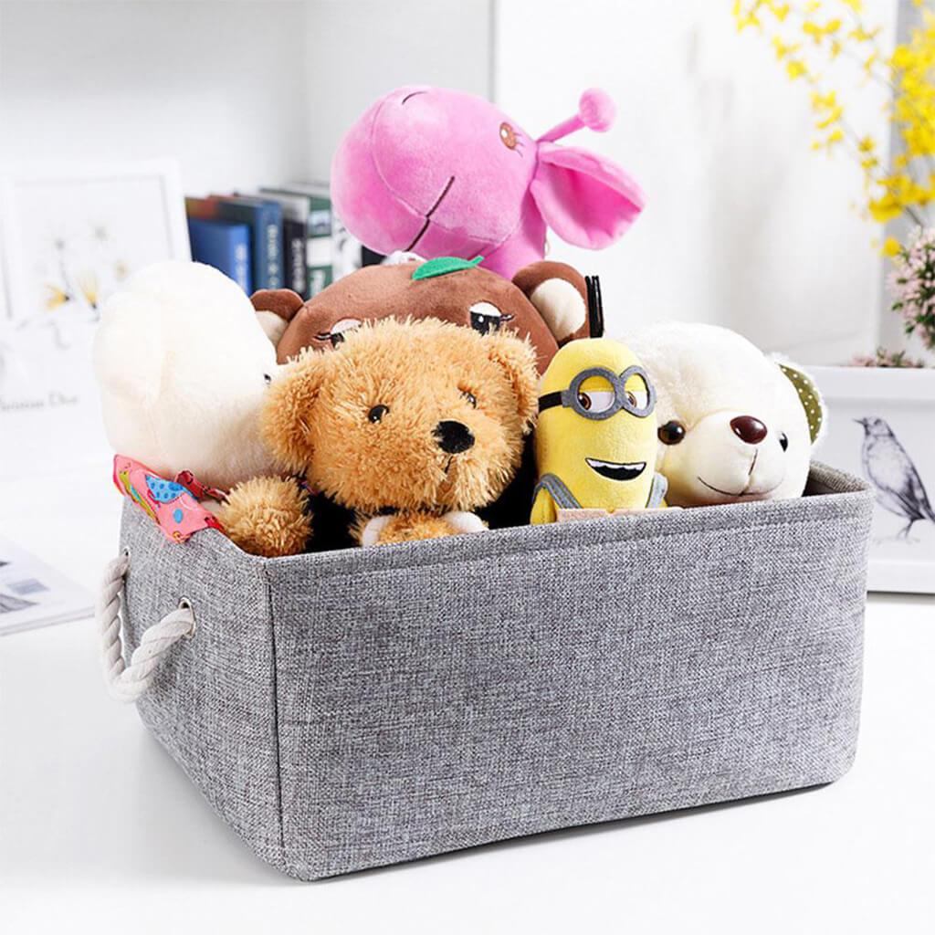 Grey Toy Storage Box | Eco-Friendly Canvas & EVA | Multiple Sizes Available