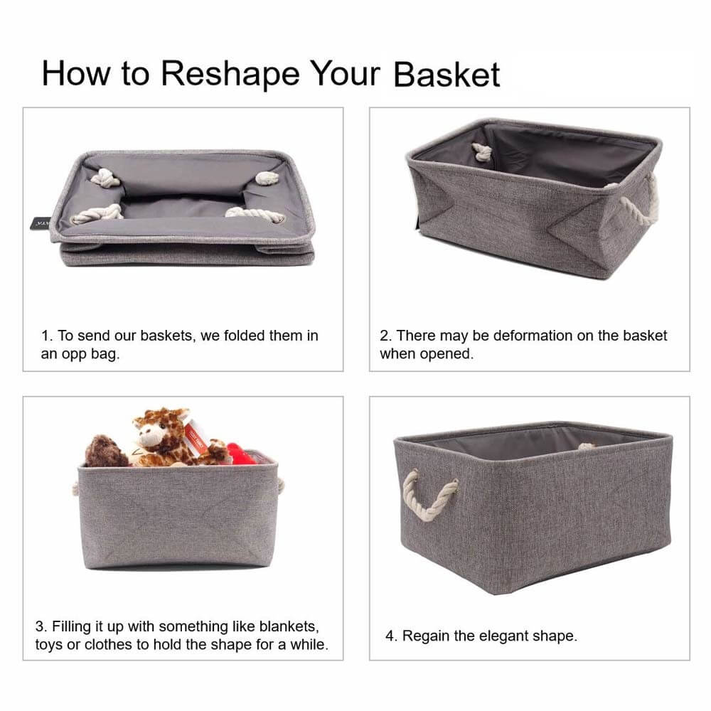 Grey Toy Storage Box | Eco-Friendly Canvas & EVA | Multiple Sizes Available