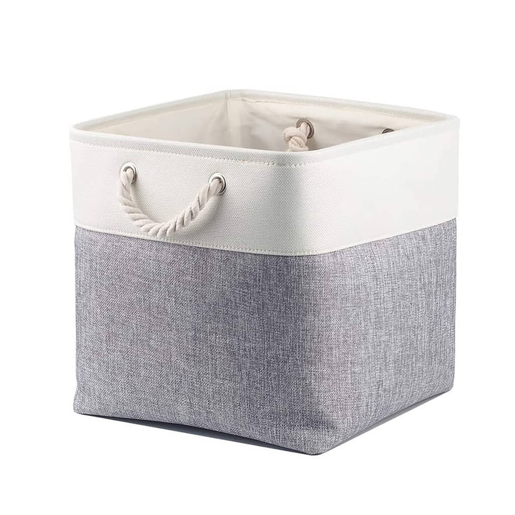 Square Storage Box | EVA Material | Grey & White | 28cm