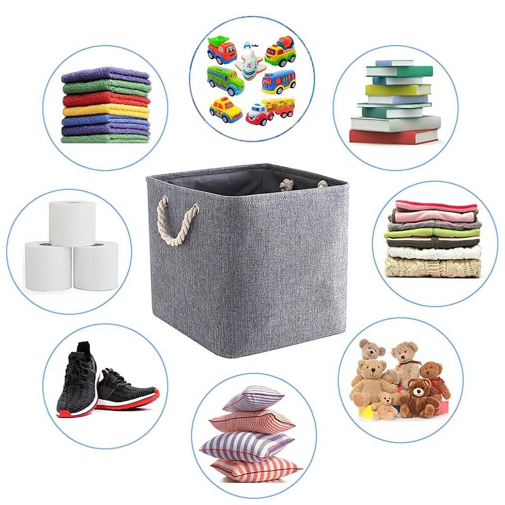 Fabric Storage Baskets | Set of 3 | 30cm Cube