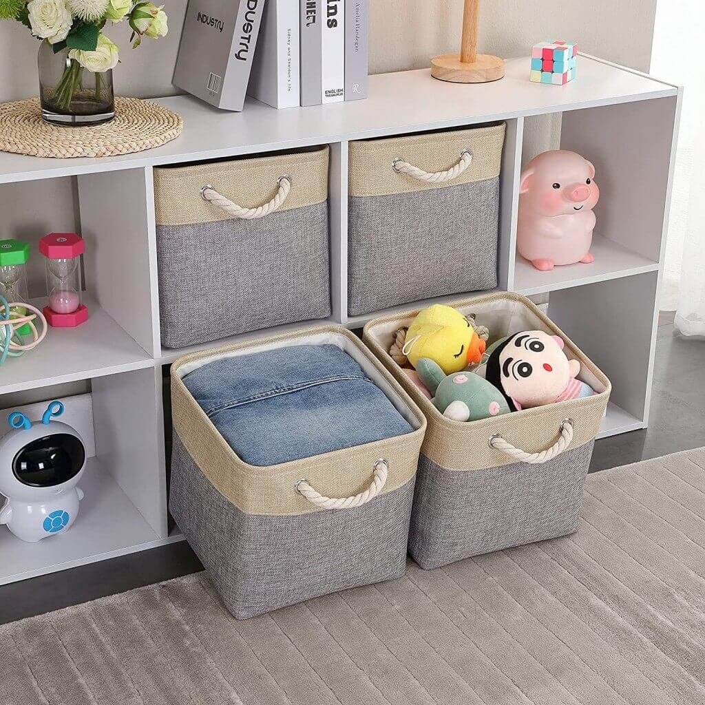 Fabric Storage Baskets | Set of 3 | 30cm Cube