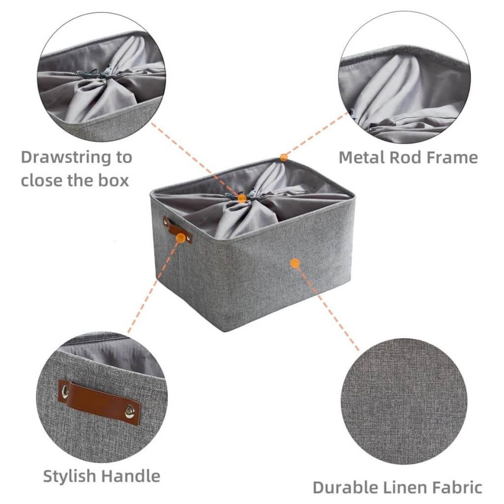 Storage Basket | Eco-Friendly Canvas & EVA | Grey, Multiple Sizes