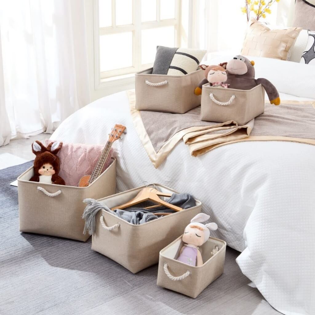 Ivory Fabric Storage Box | Durable Canvas | Multiple Sizes Available