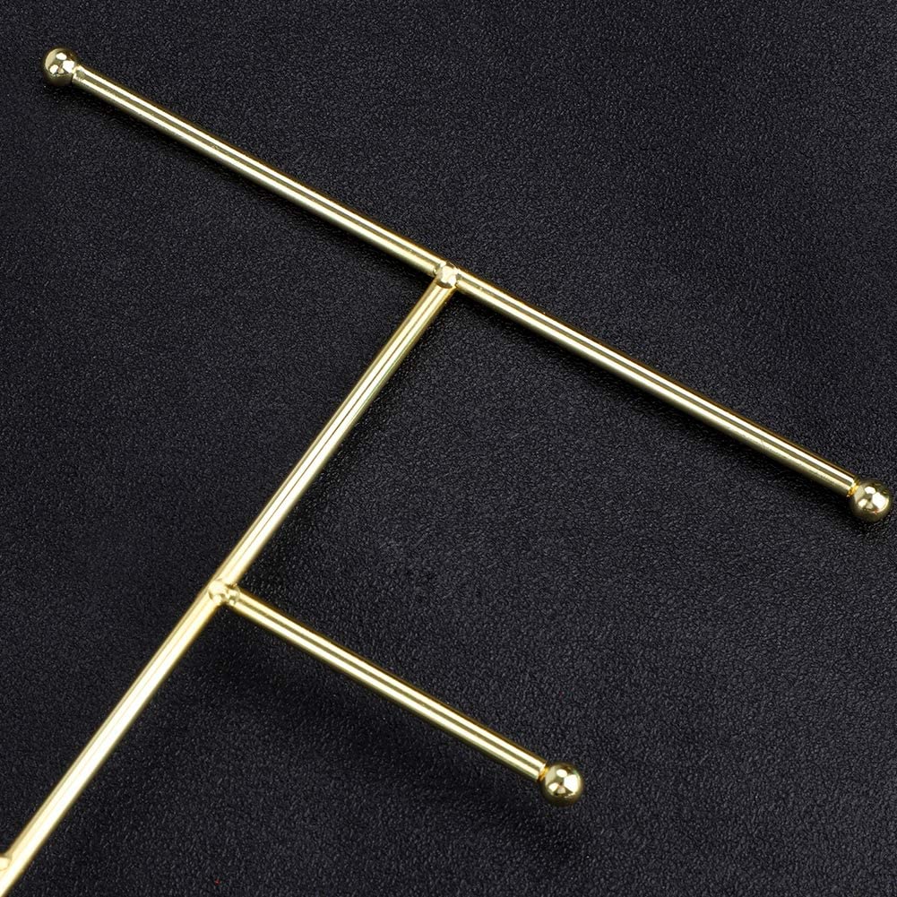 Jewelry Stand Organizer | Gold Metal with Marble Tray | 8x18.5x24.5 cm