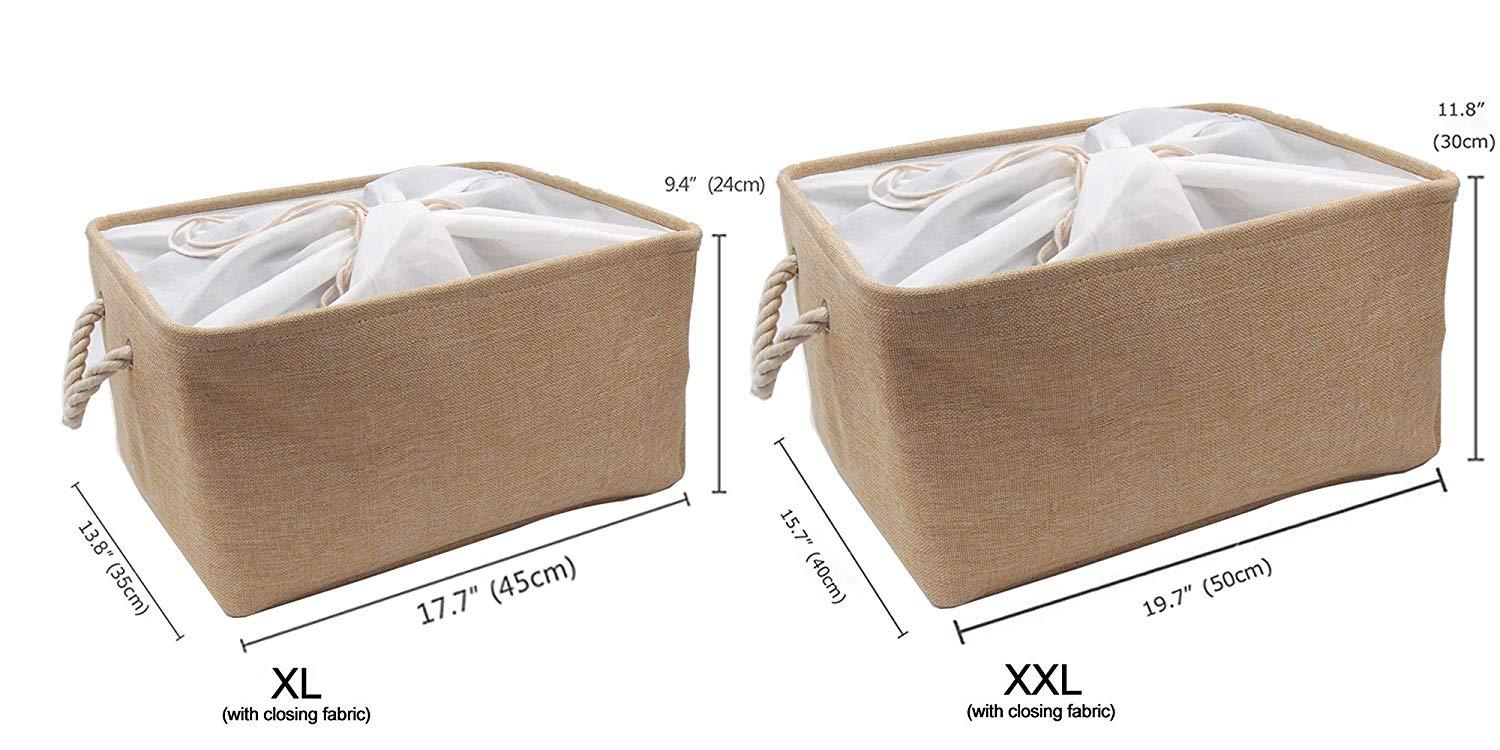 Jumbo Storage Box | Eco-Friendly Canvas & EVA | Beige | X-Large & 2X-Large