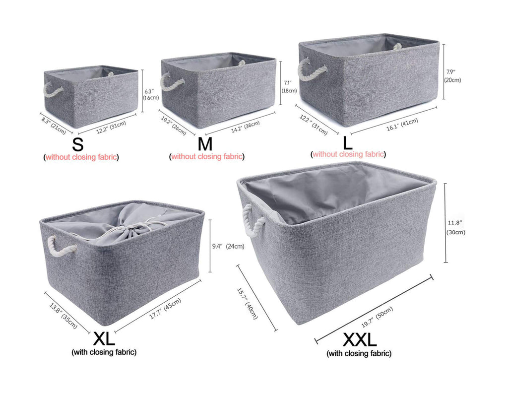 Jumbo Storage Bins | Eco-Friendly Canvas & EVA | Grey | X-Large & 2X-Large