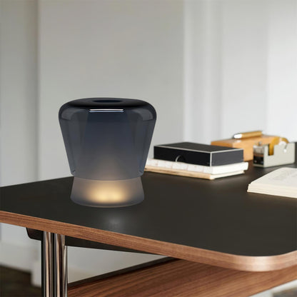 Jumelle Table Lamp | Mouth Blown Glass & Metal | Blue and White