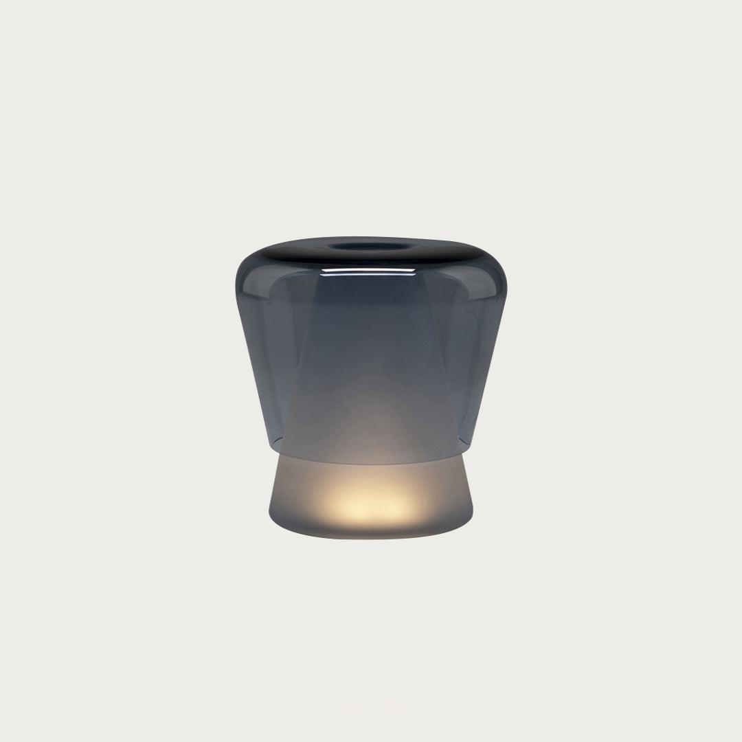 Jumelle Table Lamp | Mouth Blown Glass & Metal | Blue and White