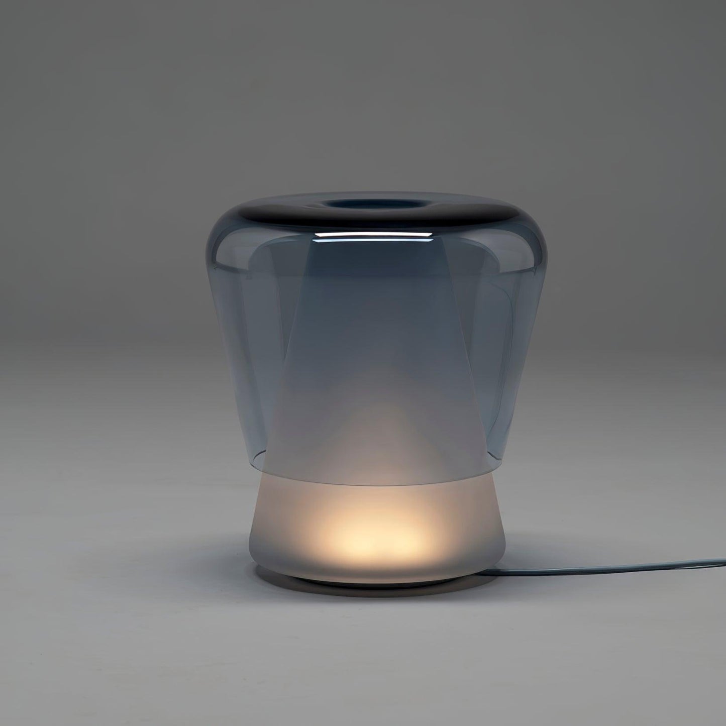 Jumelle Table Lamp | Mouth Blown Glass & Metal | Blue and White
