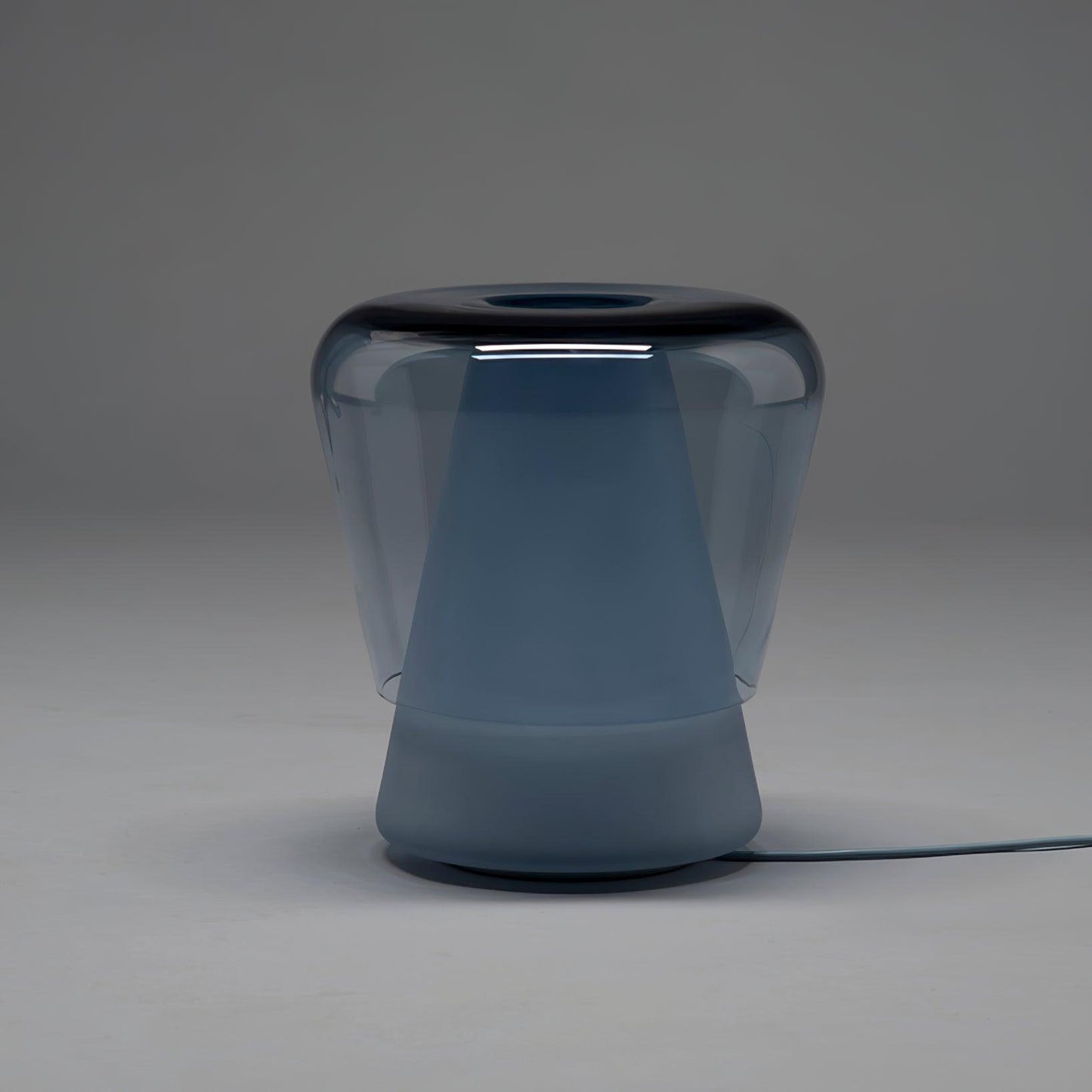 Jumelle Table Lamp | Mouth Blown Glass & Metal | Blue and White