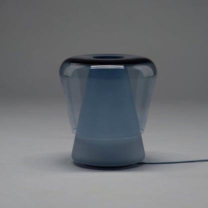 Jumelle Table Lamp | Mouth Blown Glass & Metal | Blue and White
