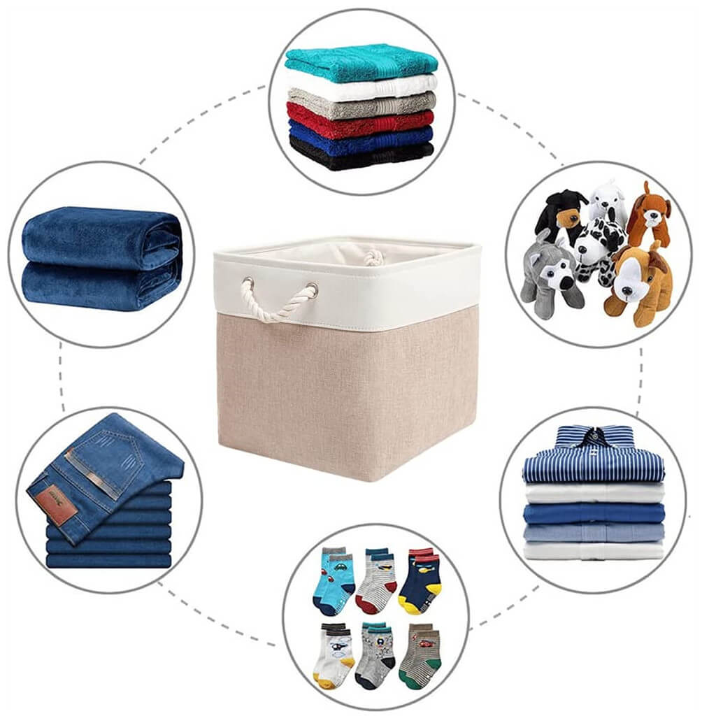 Storage Boxes | Canvas & EVA | Large 41.6L, 13"x15"x13"