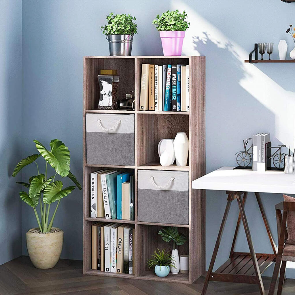 Square Storage Box | EVA Material | Grey & White | 28cm