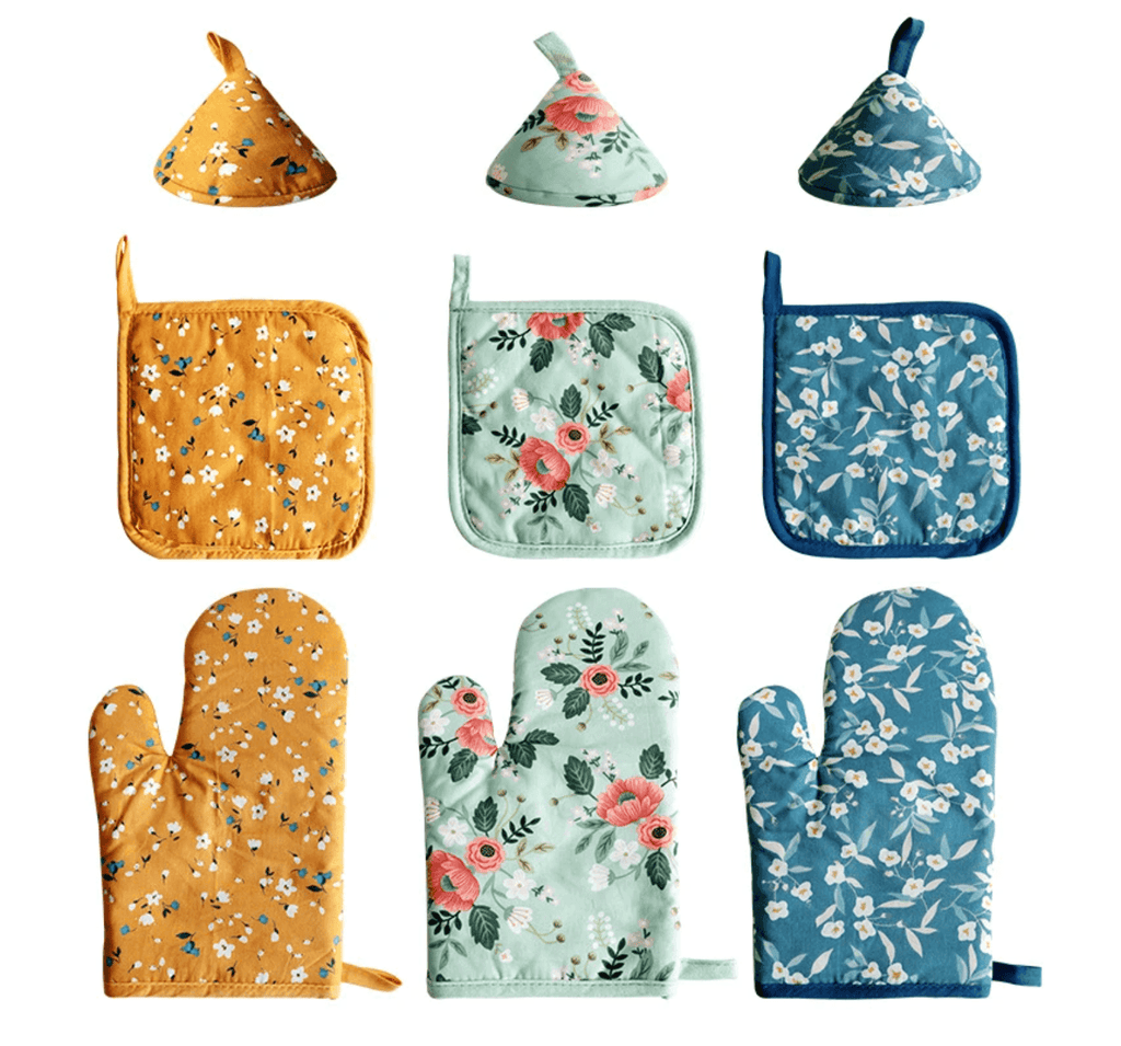 Kitchen Insulation Set | Cotton | 3-Piece, Floral