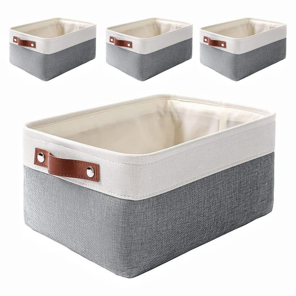 Waterproof Foldable Storage Box | Three-Layer Material | Cold Grey & White