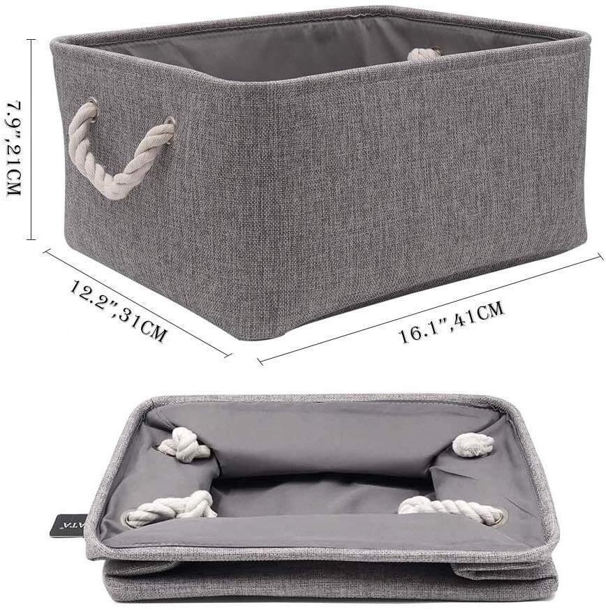 Collapsible Storage Boxes | Durable Material | 3-Pack, Grey