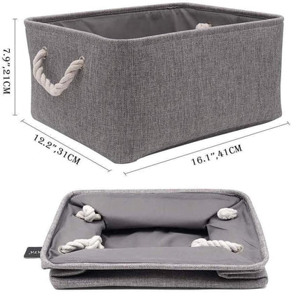 Collapsible Storage Boxes | Durable Material | 3-Pack, Grey