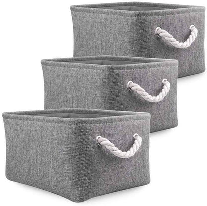 Collapsible Storage Boxes | Durable Material | 3-Pack, Grey