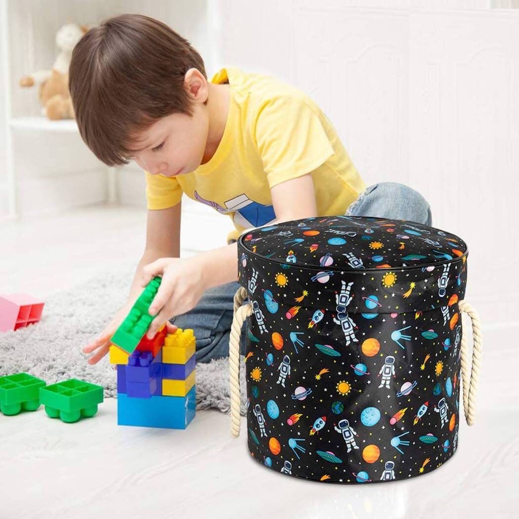 Toy Storage Basket | Durable Canvas with Play Mat | 30cm x 30cm
