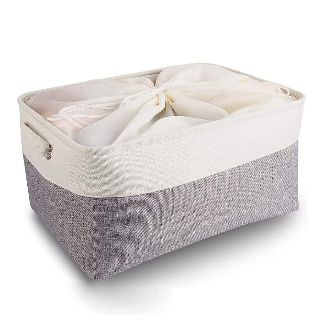 White Grey Fabric Storage Box | Eco-Friendly EVA Material | Multiple Sizes Available