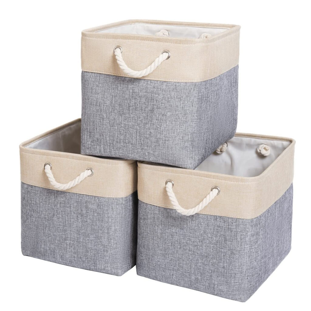 Storage Boxes | Canvas & EVA | Large 41.6L, 13"x15"x13"