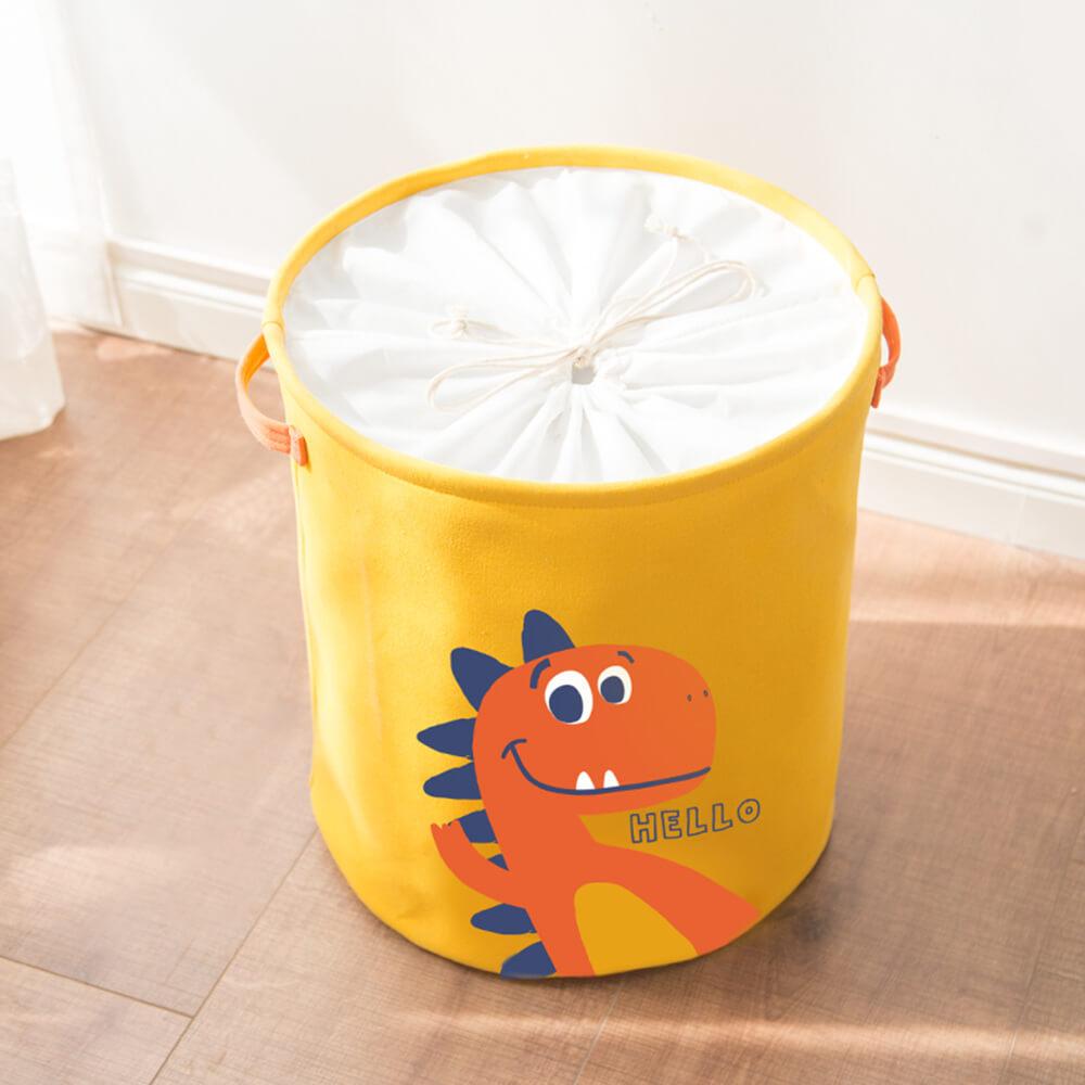 Dinosaur Laundry Basket | Eco-Friendly Linen & EVA | Yellow