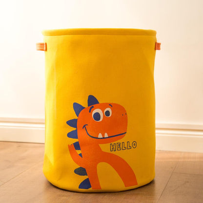 Dinosaur Laundry Basket | Eco-Friendly Linen & EVA | Yellow