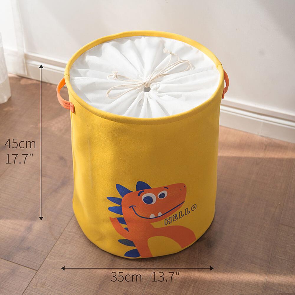 Dinosaur Laundry Basket | Eco-Friendly Linen & EVA | Yellow