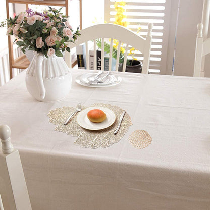 Leaf Vinyl Table Mats and Coasters Set | Eco-Friendly PVC | Gold
