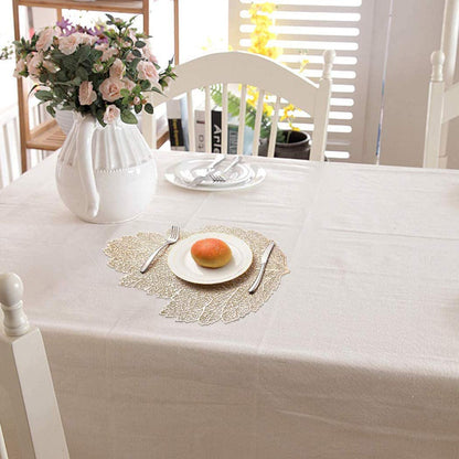 Leaf Vinyl Table Mats and Coasters Set | Eco-Friendly PVC | Gold