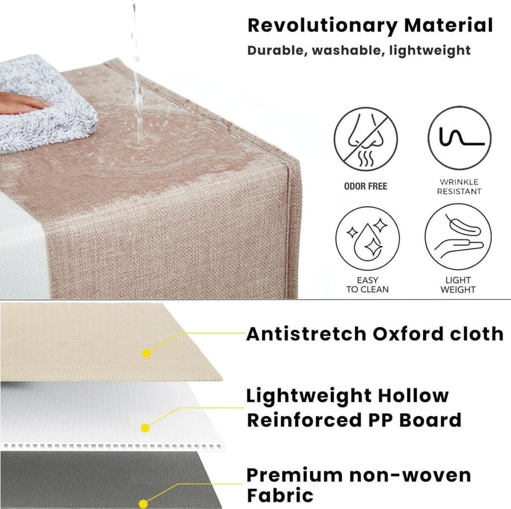 Storage Cube Box | Antibacterial Cationic Fabric | Light Khaki