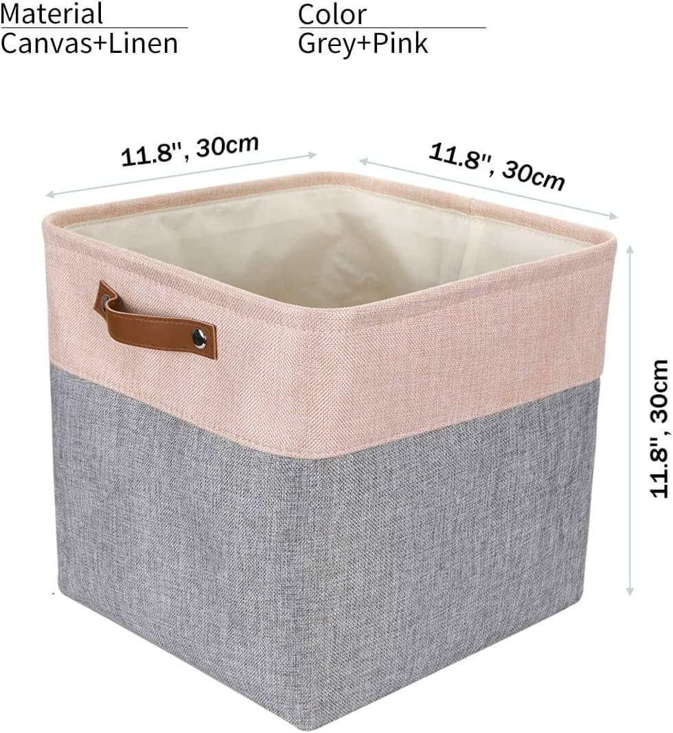 Fabric Storage Baskets | Set of 3 | 30cm Cube