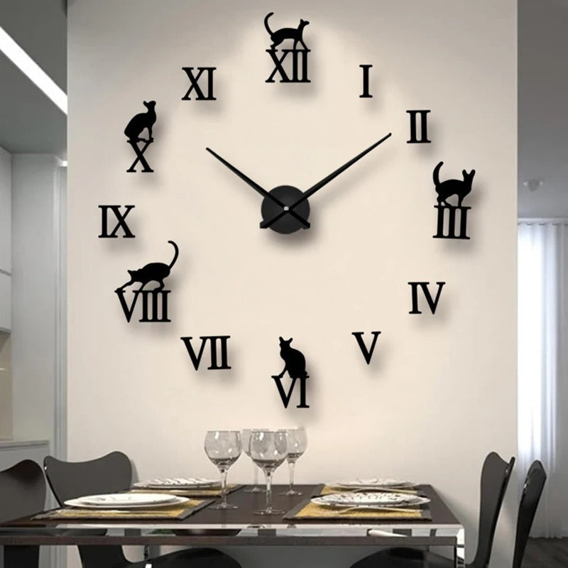 DecoHorloge – Grande Horloge Murale 3D | Acrylique Miroir | Jusqu'à 120cm