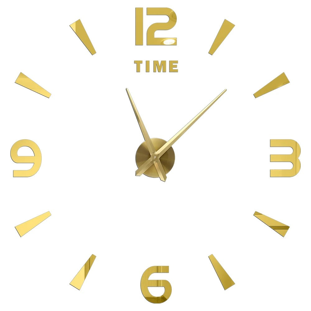 DecoHorloge – Grande Horloge Murale 3D | Acrylique Miroir | Jusqu'à 120cm