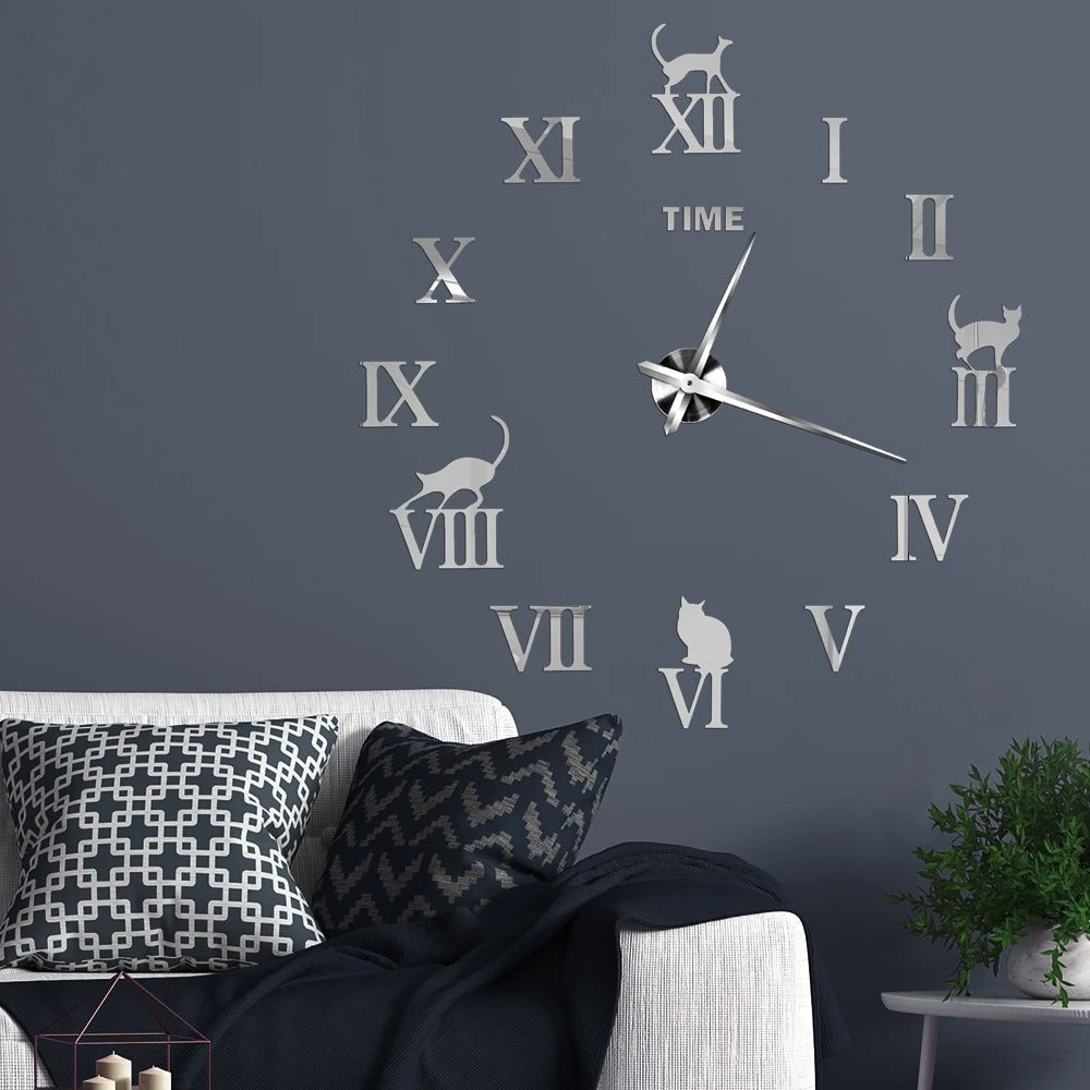 DecoHorloge – Grande Horloge Murale 3D | Acrylique Miroir | Jusqu'à 120cm