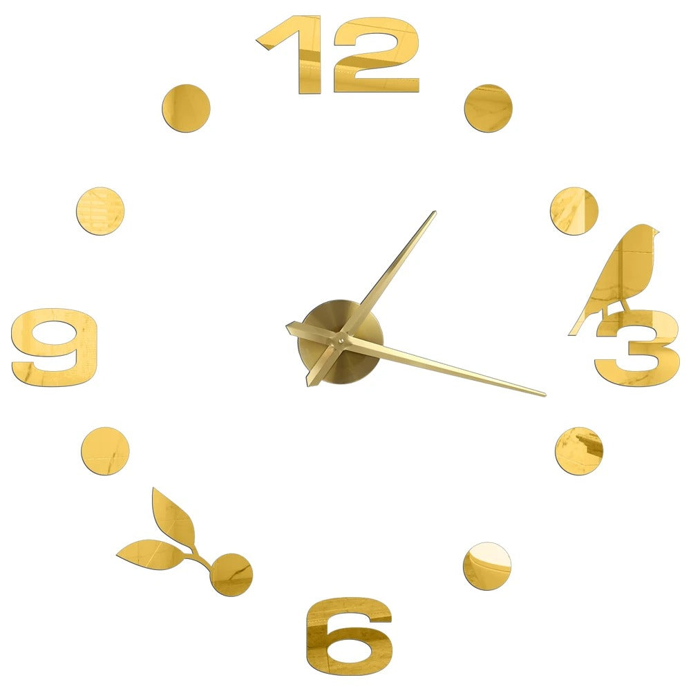 DecoHorloge – Grande Horloge Murale 3D | Acrylique Miroir | Jusqu'à 120cm