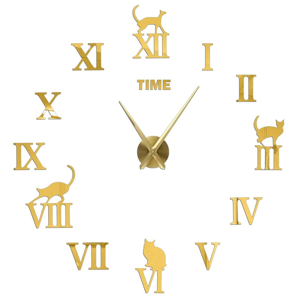 DecoHorloge – Grande Horloge Murale 3D | Acrylique Miroir | Jusqu'à 120cm