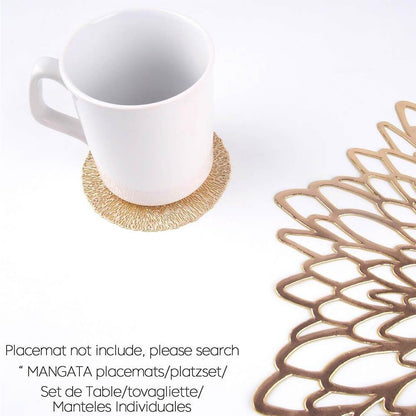 Gold Round Coasters | Heat Resistant Vinyl | Set of 4
