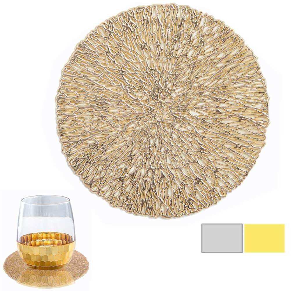 Gold Round Coasters | Heat Resistant Vinyl | Set of 4