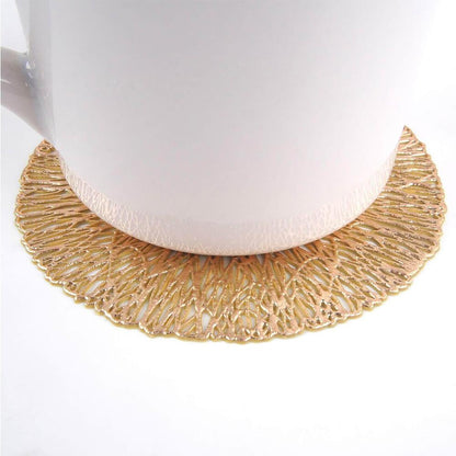 Gold Round Coasters | Heat Resistant Vinyl | Set of 4