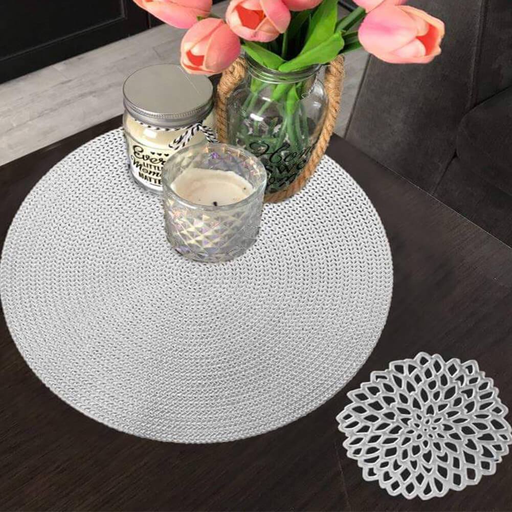 Gold Placemats & Coasters Set | PVC Washable & Stain-Resistant | 2-8 Pieces