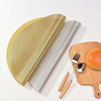 Gold Placemats & Coasters Set | PVC Washable & Stain-Resistant | 2-8 Pieces