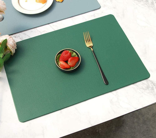 Faux Leather Placemats | Green | Set of 2
