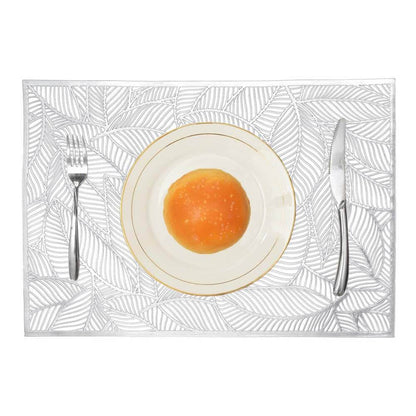PVC Placemats and Coaster Set | Washable & Stain-Resistant | Available in Gold or Silver
