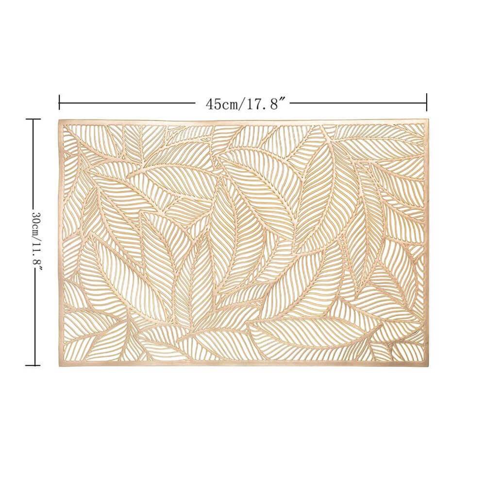 PVC Placemats and Coaster Set | Washable & Stain-Resistant | Available in Gold or Silver