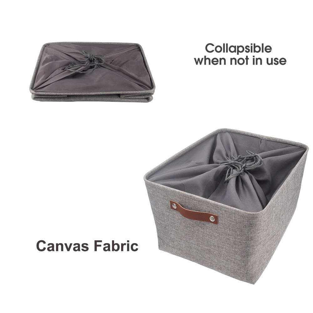Extra Large Storage Boxes | Durable Canvas | Set of 3 | Grey