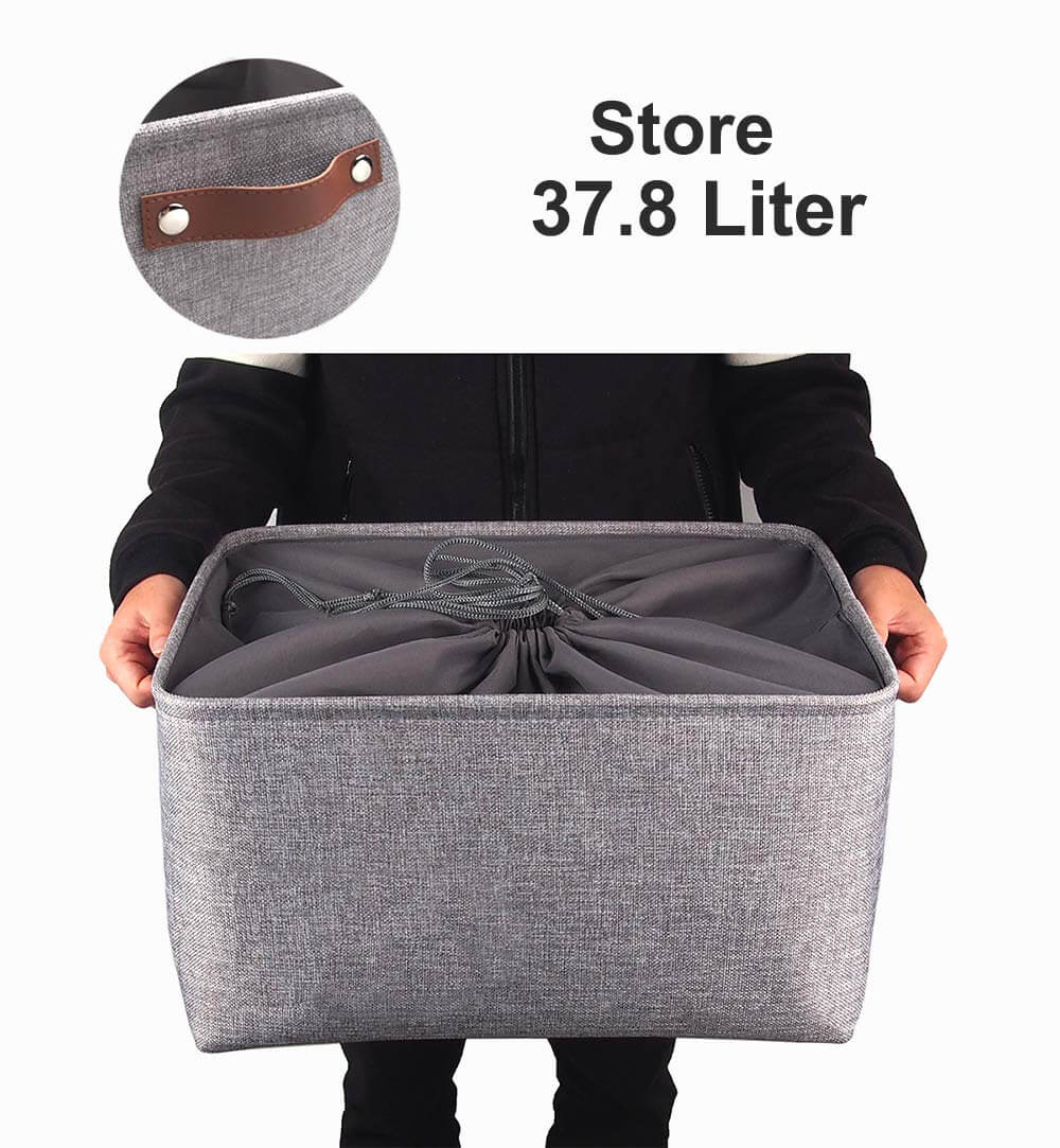 Extra Large Storage Boxes | Durable Canvas | Set of 3 | Grey