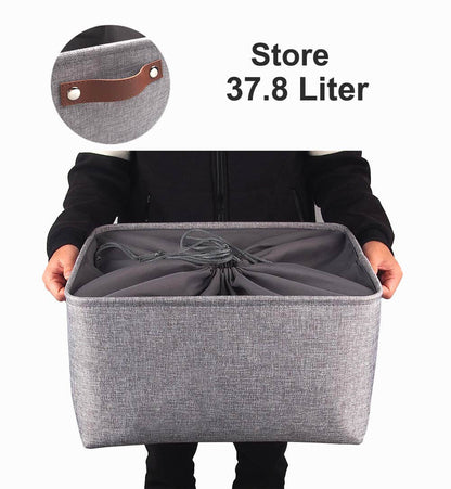Extra Large Storage Boxes | Durable Canvas | Set of 3 | Grey